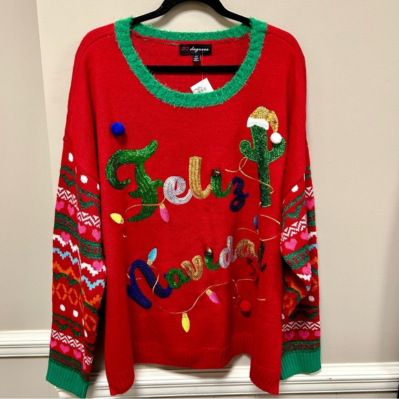 33 Degrees Sweaters - Zugzwang Women's Red Christmas Sweater